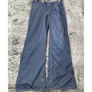 Vtg Buggirl Womens 9 Wide Leg Pants 90s Y2K Blue Raver Contrast Stitch USA